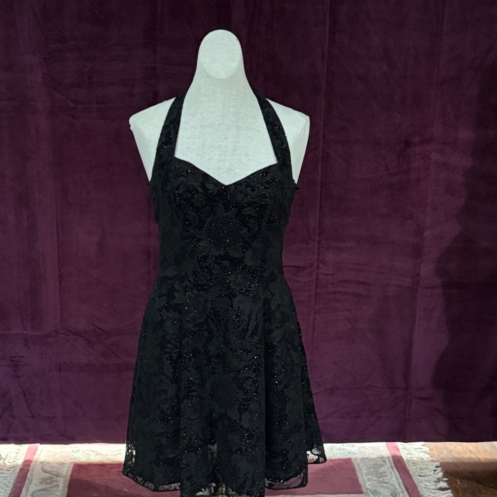 NWOT Elegant Black Halter Dress